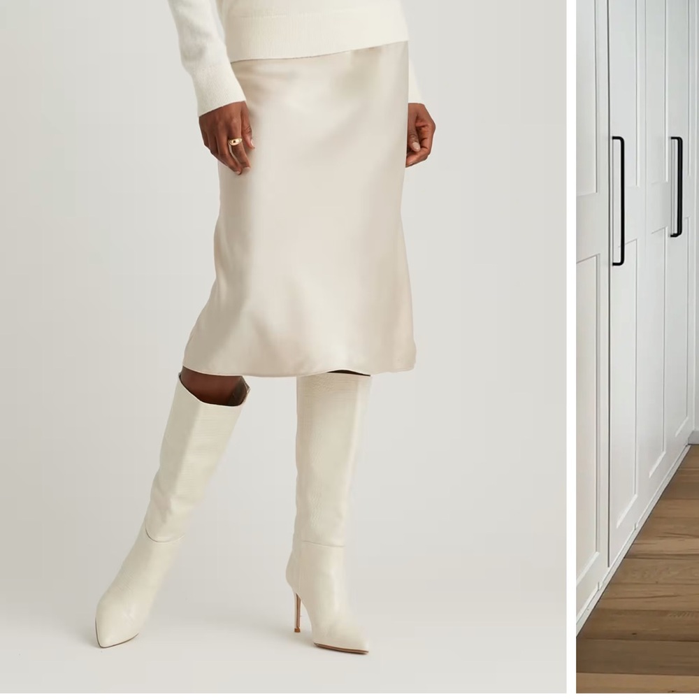 Quince Washable Silk Skirt - Champagne